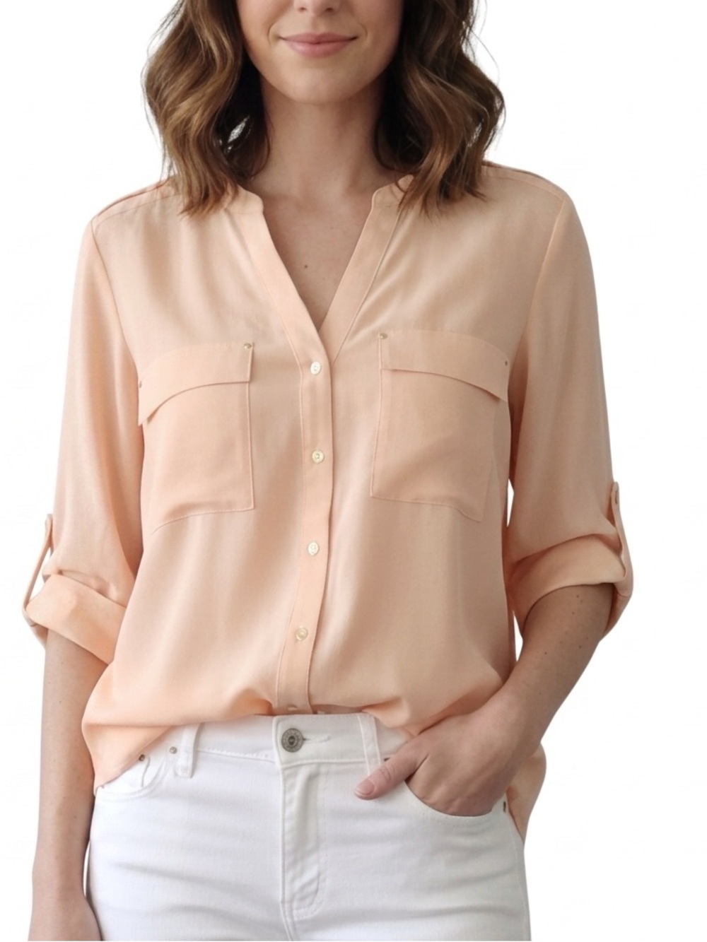 NWT Calvin Klein Peach Blouse